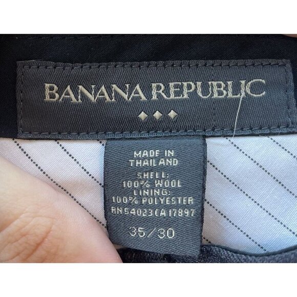 Banana Republic Mens 100% Wool Pants 35X30 Gray Business Dress Classic Work Suit - Picture 7 of 8